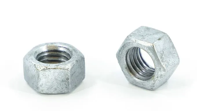 Porcas galvanizadas