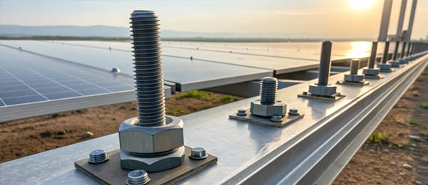 Solar Racking System with Hex Head Bolts and Washers