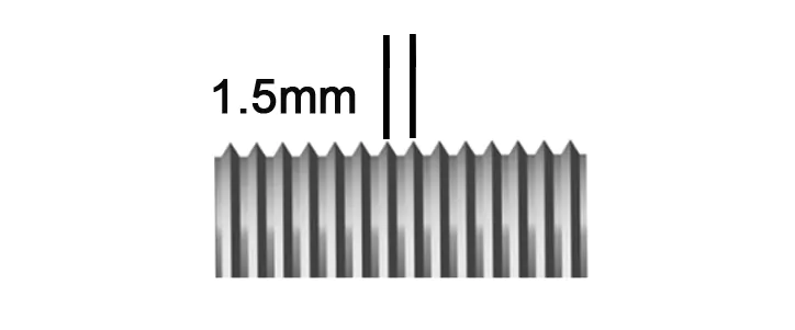the bolt has 10 mm diameter and 1.5 mm bolt thread pitch.